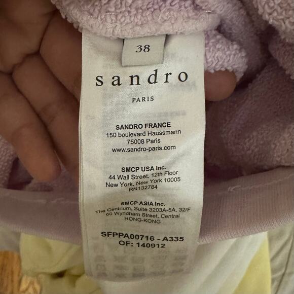 Sandro Paris‎ Tie Dye Ombré Pastel Sweatpants Size Medium FR 38 Wide Leg - Picture 5 of 15